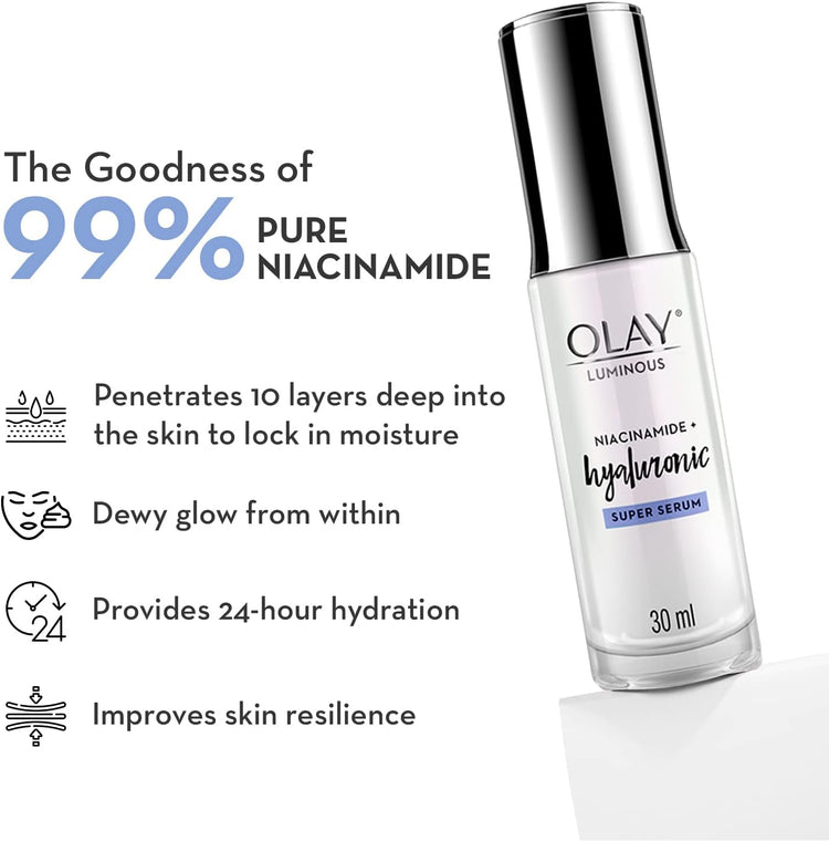 Luminous Niacinamide+ Hyaluronic Super Face Serum, 30Ml