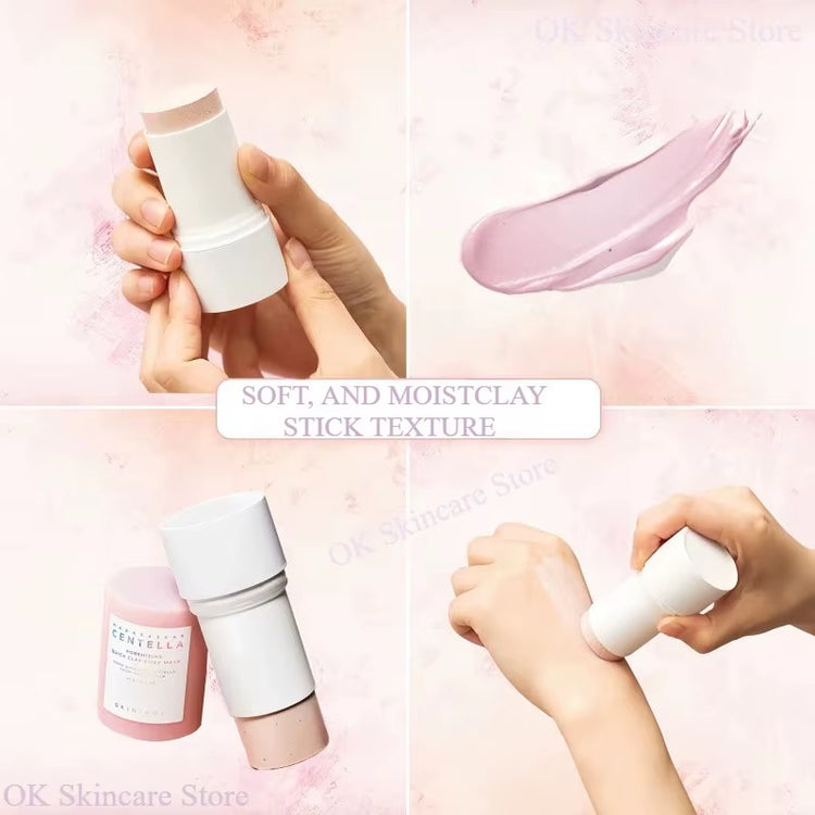 Korean Centella Skincare Pink Salt Essence Toner and Poremizing Quick Clay Stick Mask Beauty Products 2Pcs Facial Pore Care Sets