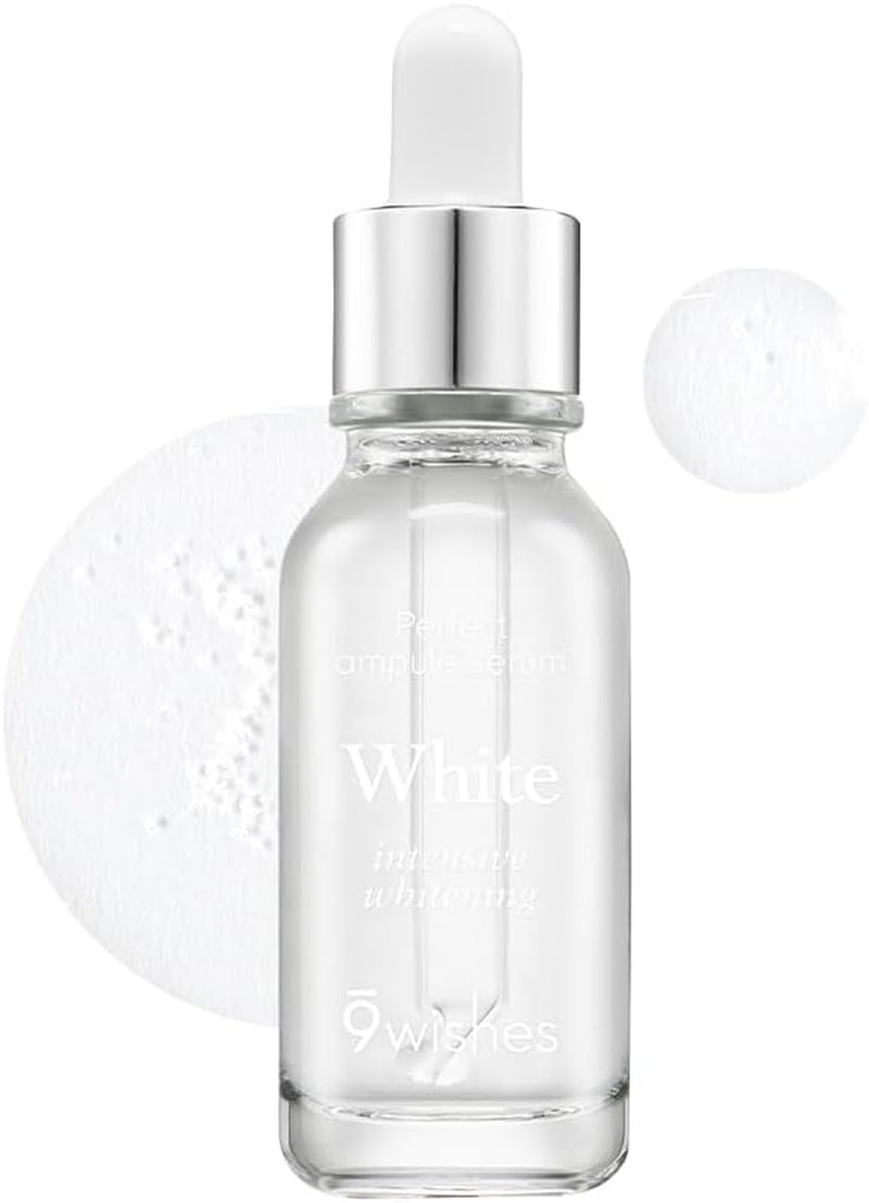 [9Wishes] Miracle White Ampule Serum 0.85Fl. Oz Whitening Serum - Bring Dull Skin Back to the Bright Side with 73% Rice Bran Water, Chemical Free, Natural Ingredients