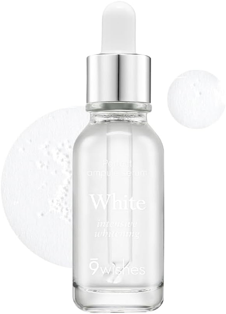 [9Wishes] Miracle White Ampule Serum 0.85Fl. Oz Whitening Serum - Bring Dull Skin Back to the Bright Side with 73% Rice Bran Water, Chemical Free, Natural Ingredients