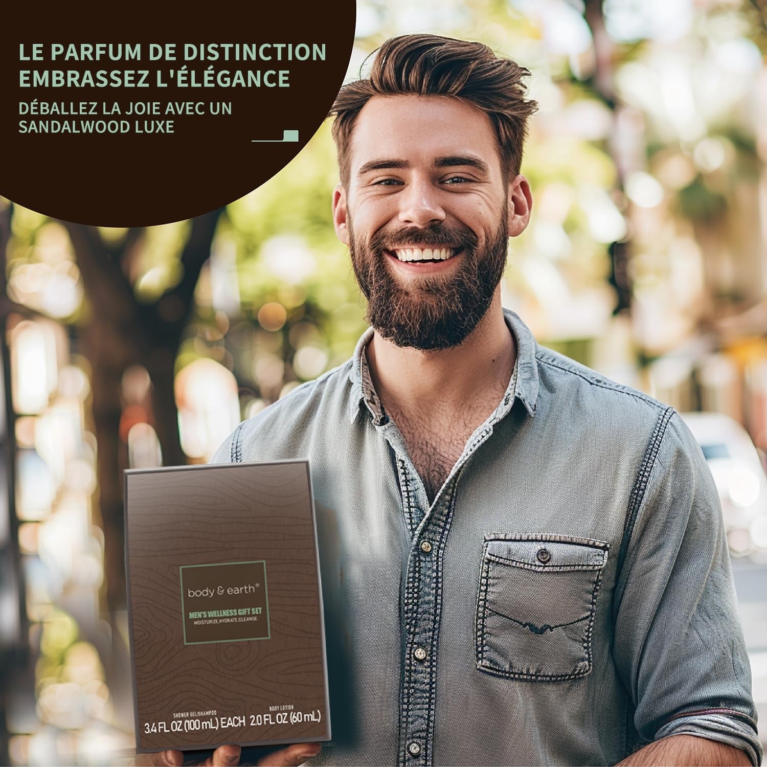 Birthday Gifts for Men  Gift Sets for Men 3PC Mens Gift Set Gift Baskets for Men Includes Sandalwood Shower Gel Body Lotion Shampoo, Mens Gift Basket Christmas Gifts for Men Boyfriend