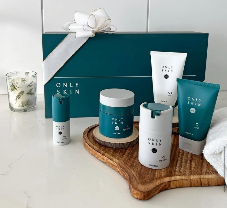 Premium Skin Care Kit, 5 Piece Kit Includes: Facial Cleanser, Exfoliating Scrub, Moisturizing Day Cream, Renewing Night Cream, Anti-Aging Eye Serum, Skincare Gift Set
